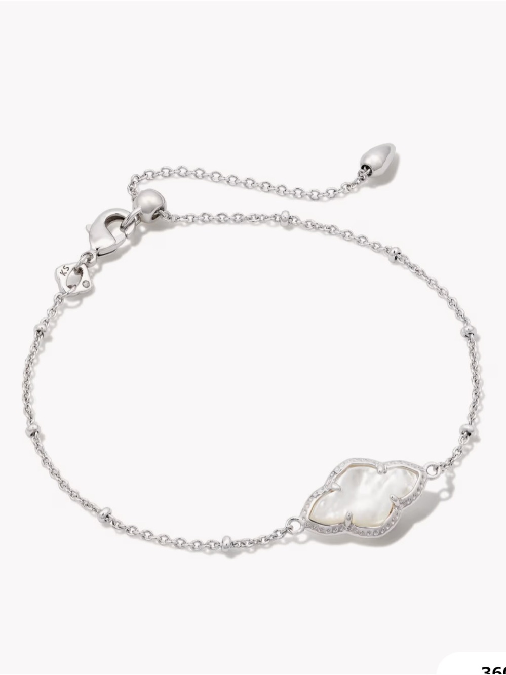 Kendra Scott Abbie Silver Satellite Chain Bracelet in Ivory Mother-of-Pearl